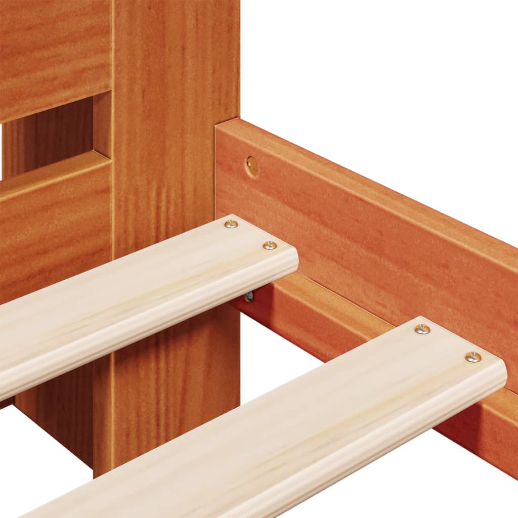 Bookcase Bed without Mattress Wax Brown 135x190 cm Double Solid Wood Pine