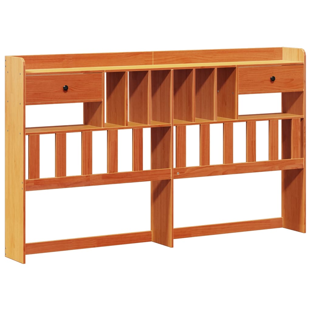 Bookcase Bed without Mattress Wax Brown 180x200 cm Super King Solid Wood Pine