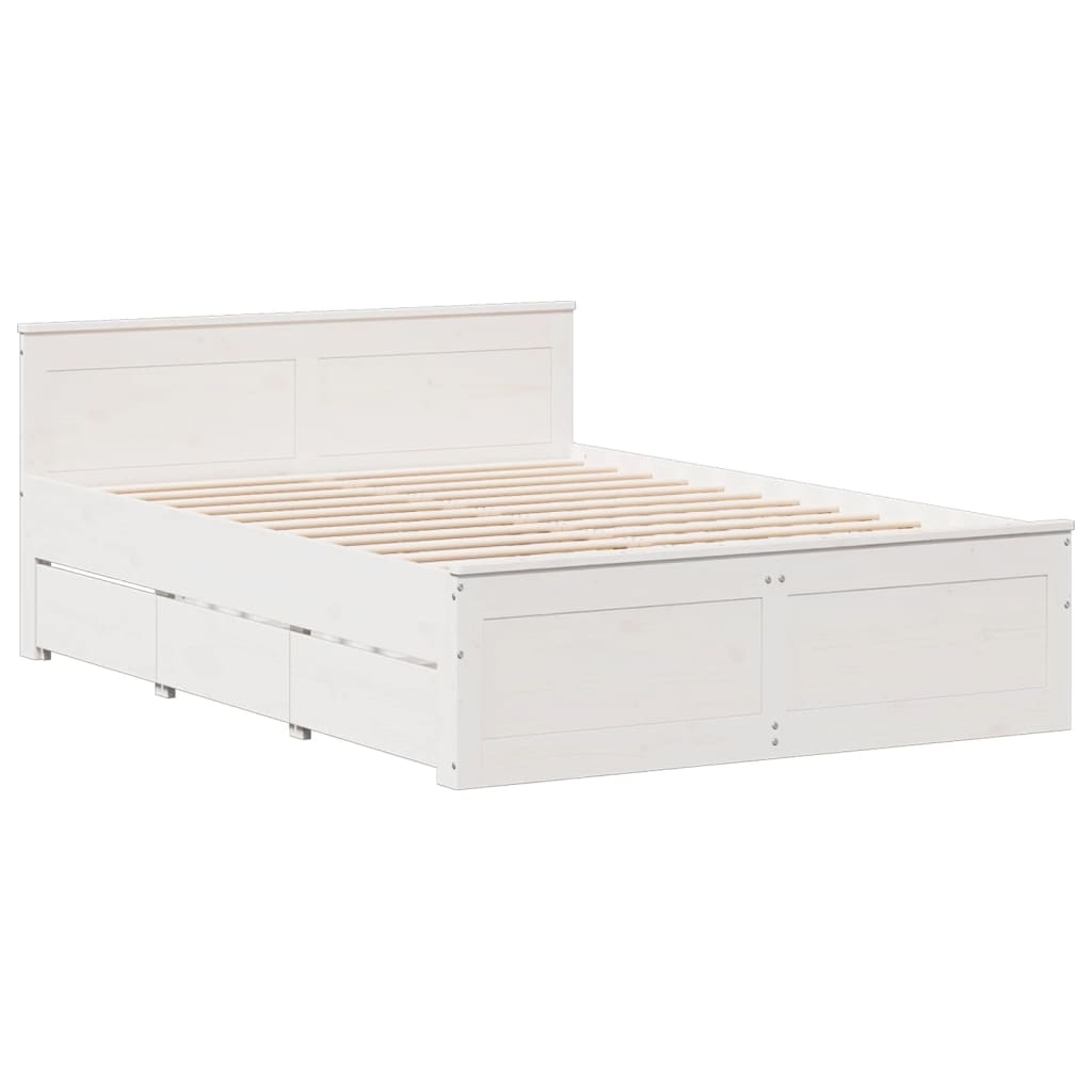 Bookcase Bed without Mattress White 160x200 cm Solid Wood Pine
