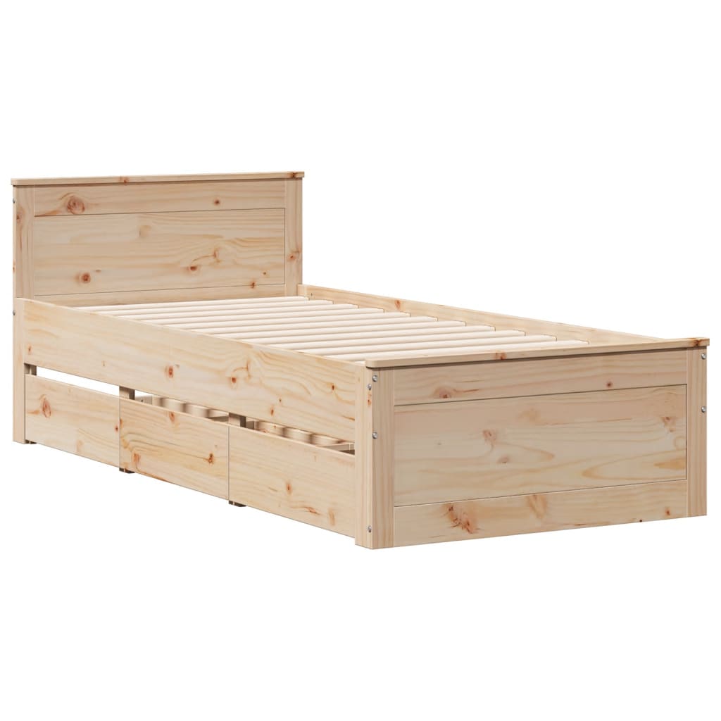 Bookcase Bed without Mattress 100x200 cm Solid Wood Pine
