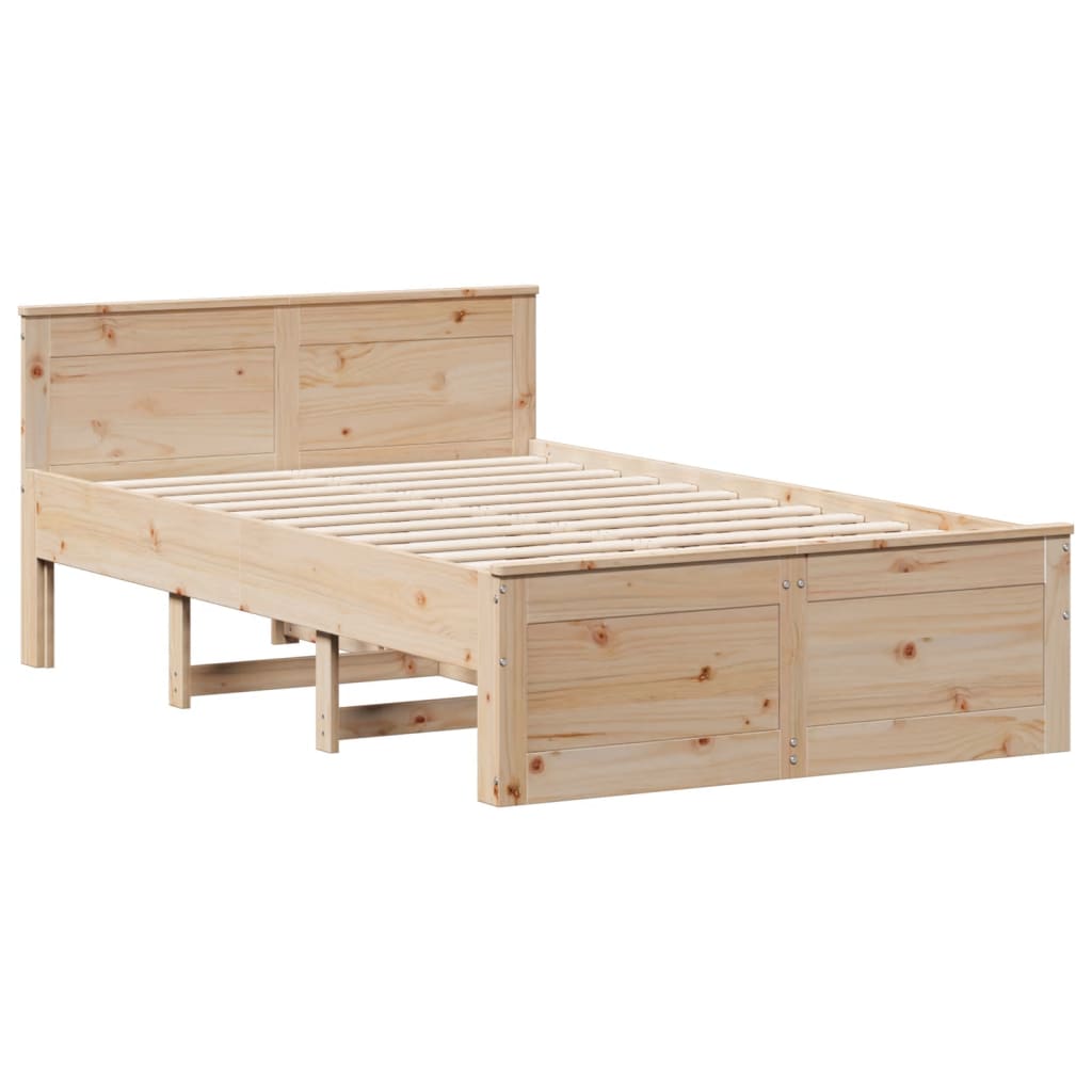 Bookcase Bed without Mattress 135x190 cm Double Solid Wood Pine