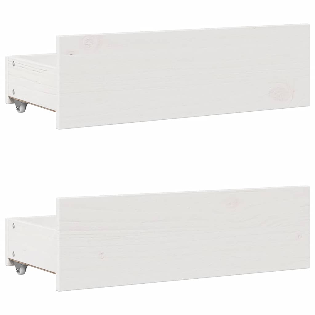 Bookcase Bed without Mattress White 90x200 cm Solid Wood Pine