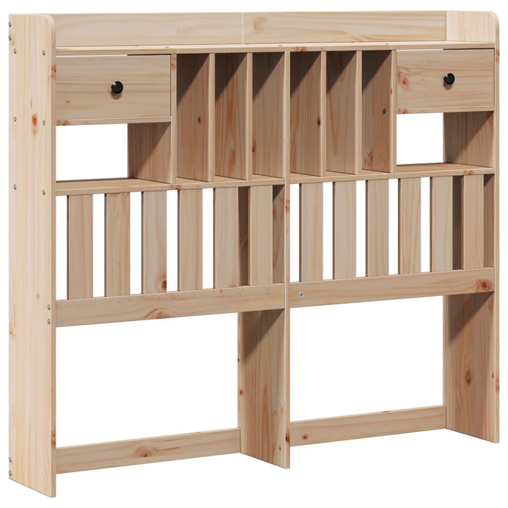 Bookcase Bed without Mattress 135x190 cm Double Solid Wood Pine