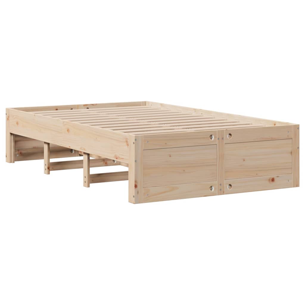 Bookcase Bed without Mattress 135x190 cm Double Solid Wood Pine