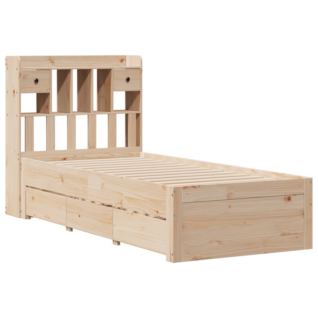 Bookcase Bed without Mattress 75x190 cm Small Single Solid Wood Pine