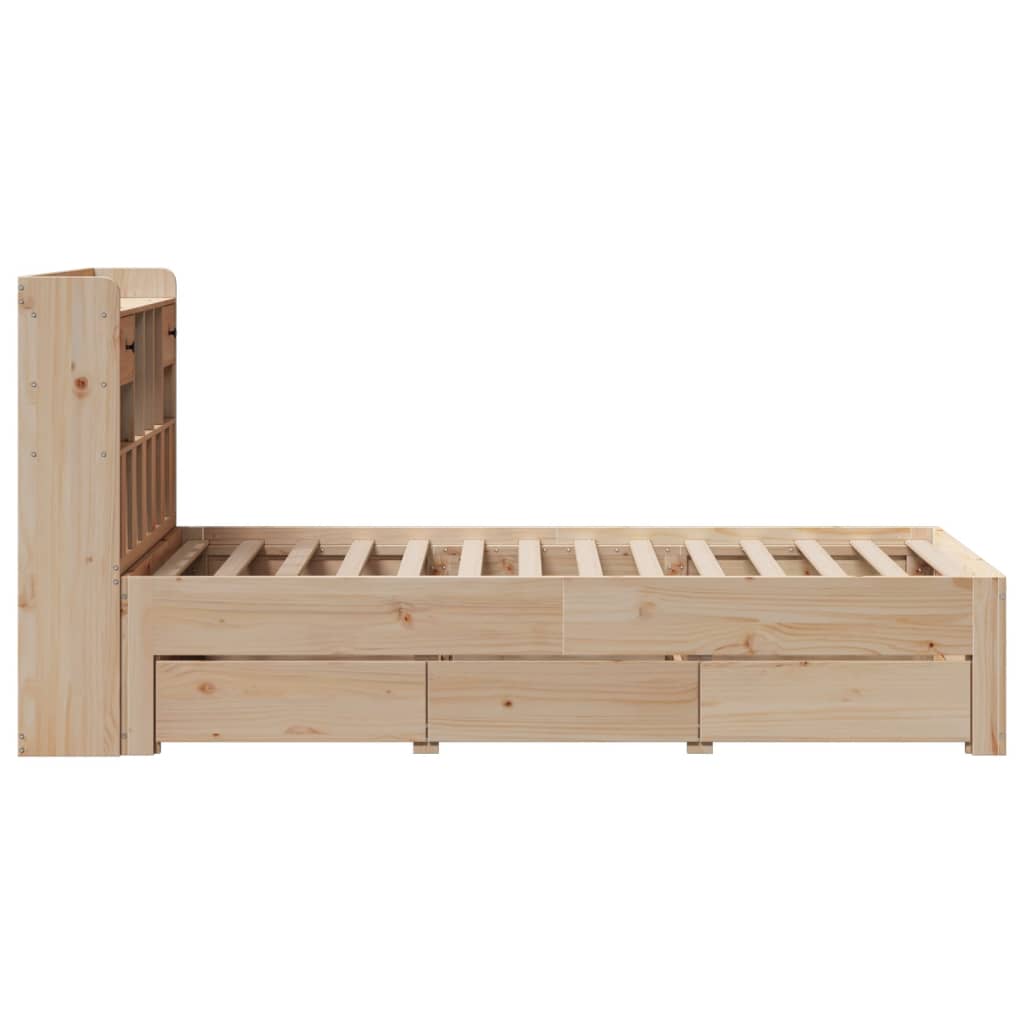 Bookcase Bed without Mattress 75x190 cm Small Single Solid Wood Pine