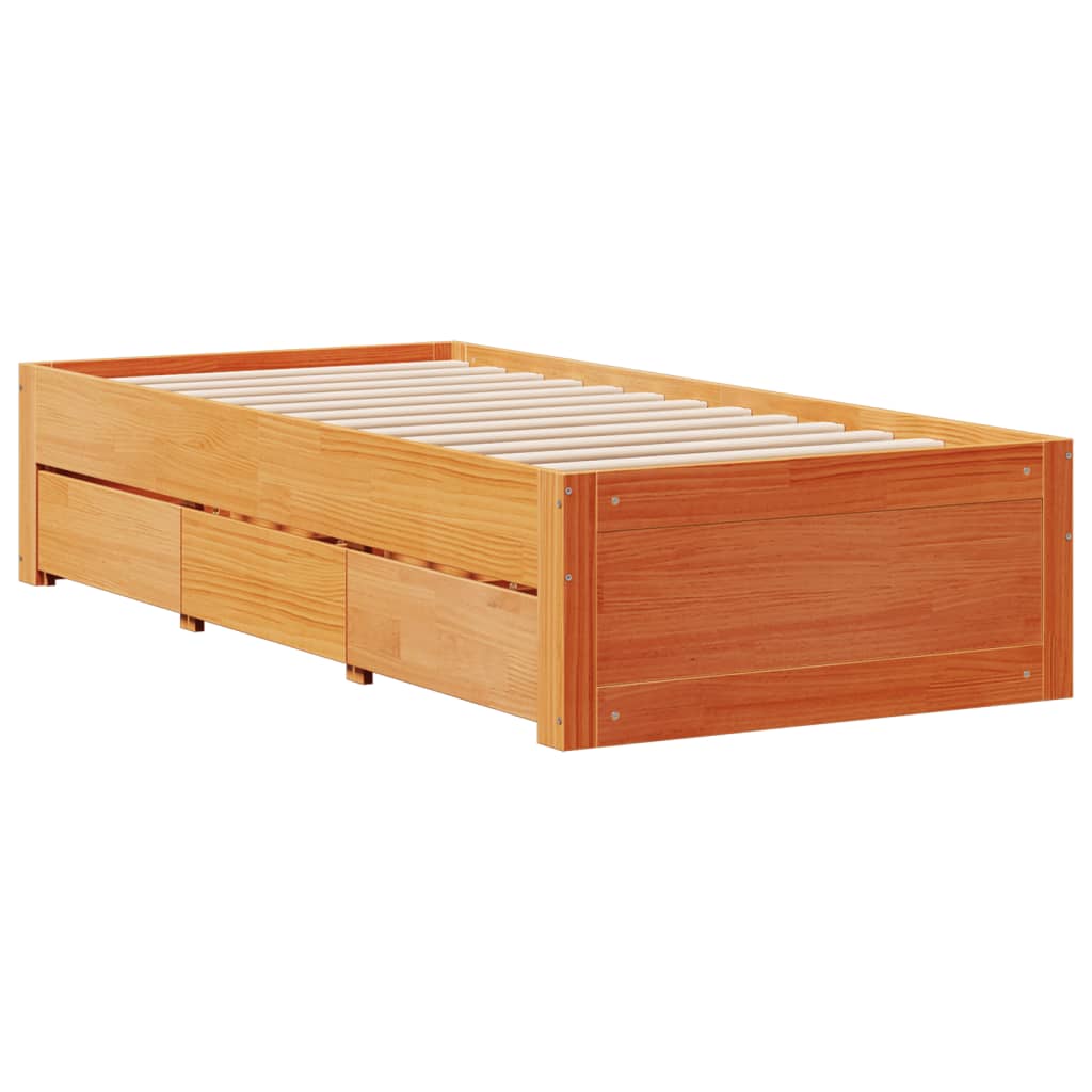 Bookcase Bed without Mattress Wax Brown 75x190 cm Small Single Solid Wood Pine