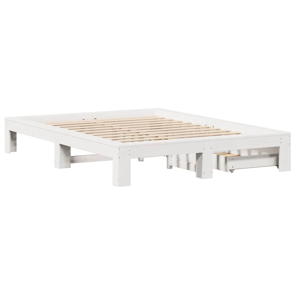 Bed Frame without Mattress White 160x200 cm Solid Wood Pine