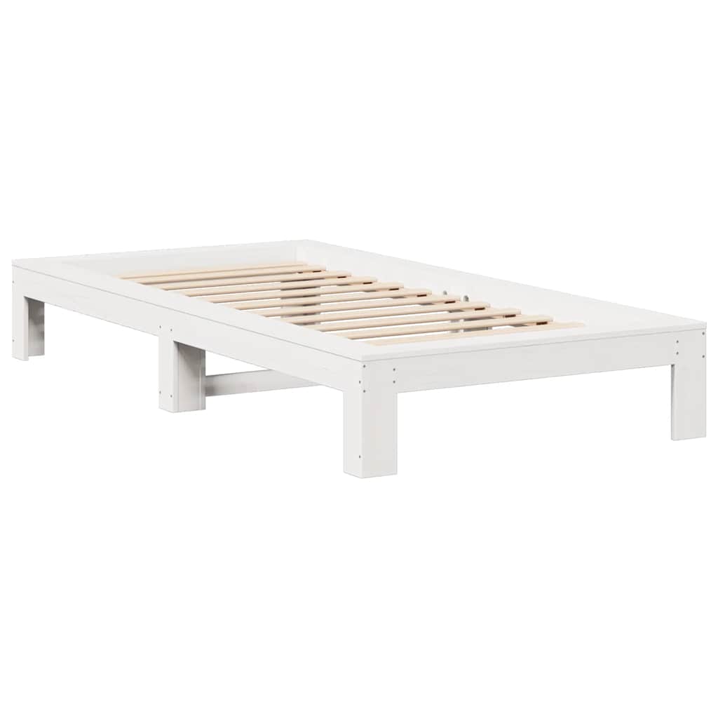 Bed Frame without Mattress White 100x200 cm Solid Wood Pine