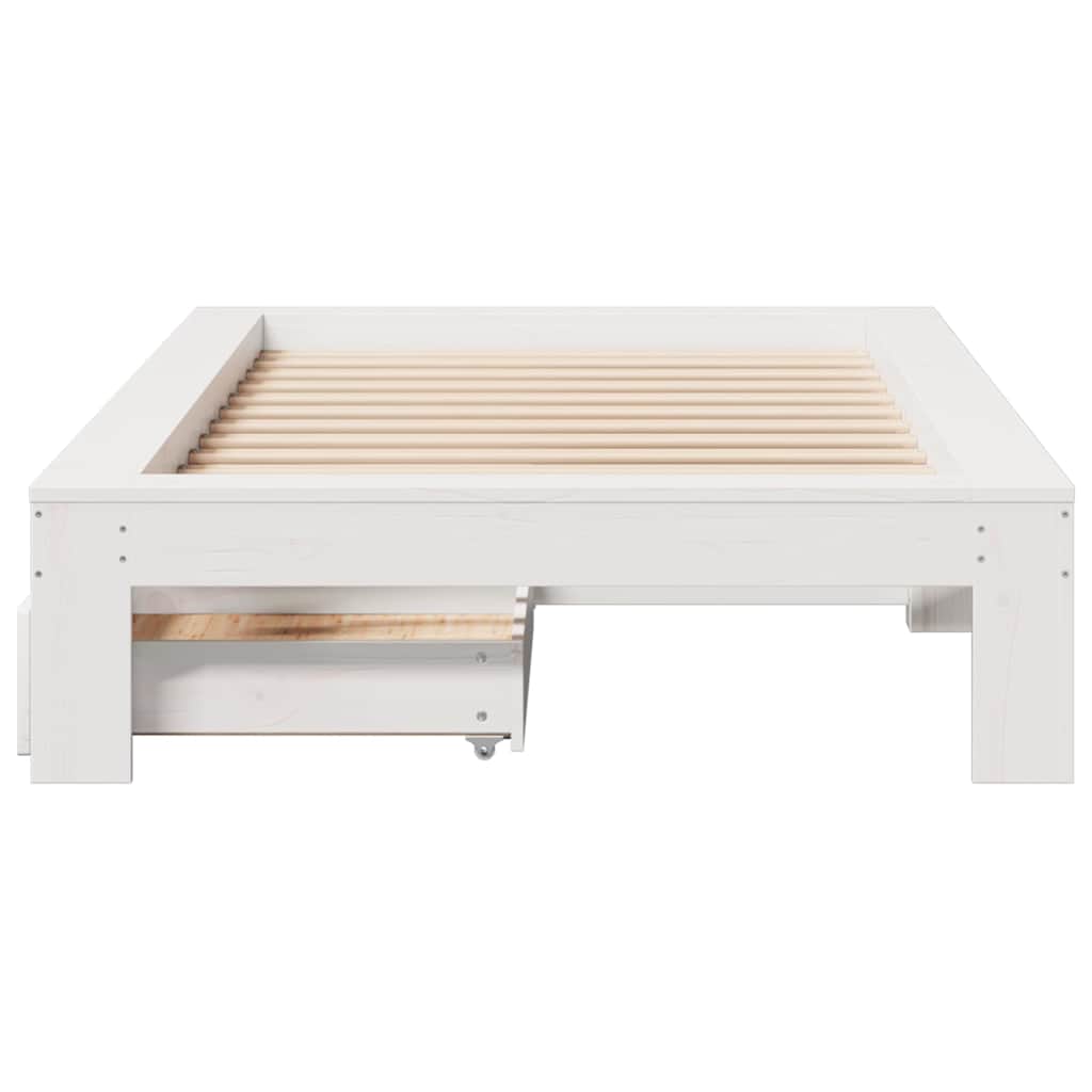 Bed Frame without Mattress White 90x190 cm Single Solid Wood Pine