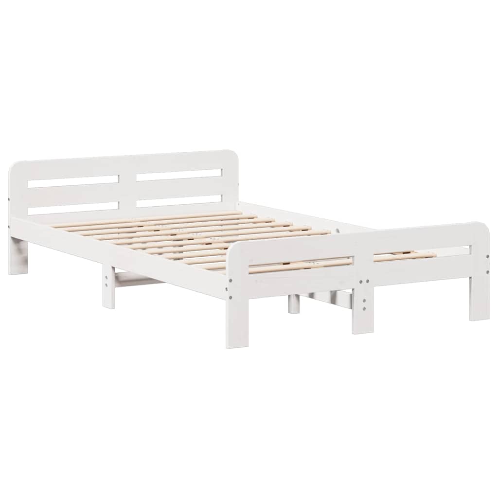 Bed frame without Mattress White 120x190 cm Small Double Solid Wood Pine