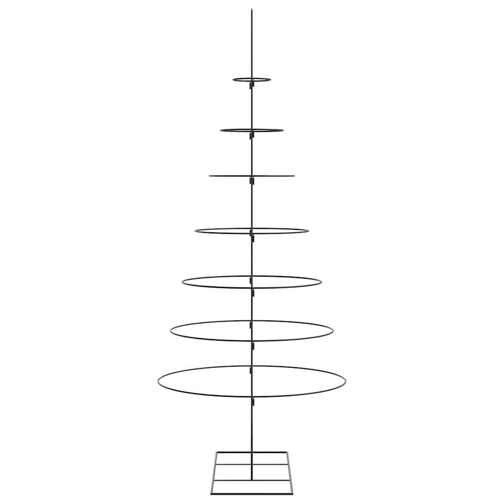 Metal Christmas Tree for Decoration Black 210 cm