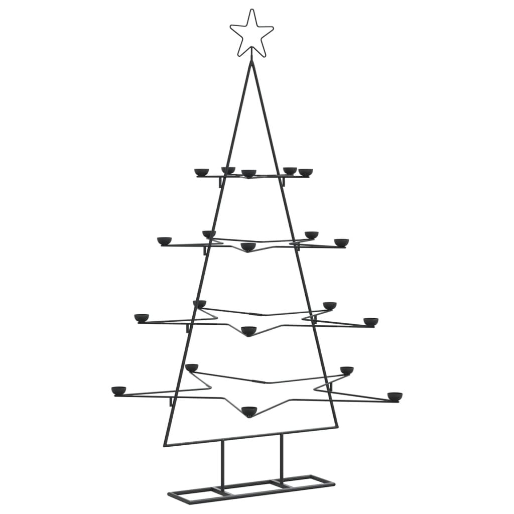 Metal Christmas Tree for Decoration Black 140 cm