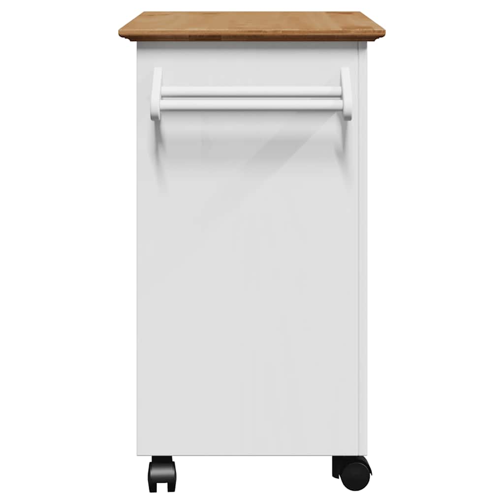 Kitchen Trolley BODO White and Brown 72x45x80 cm