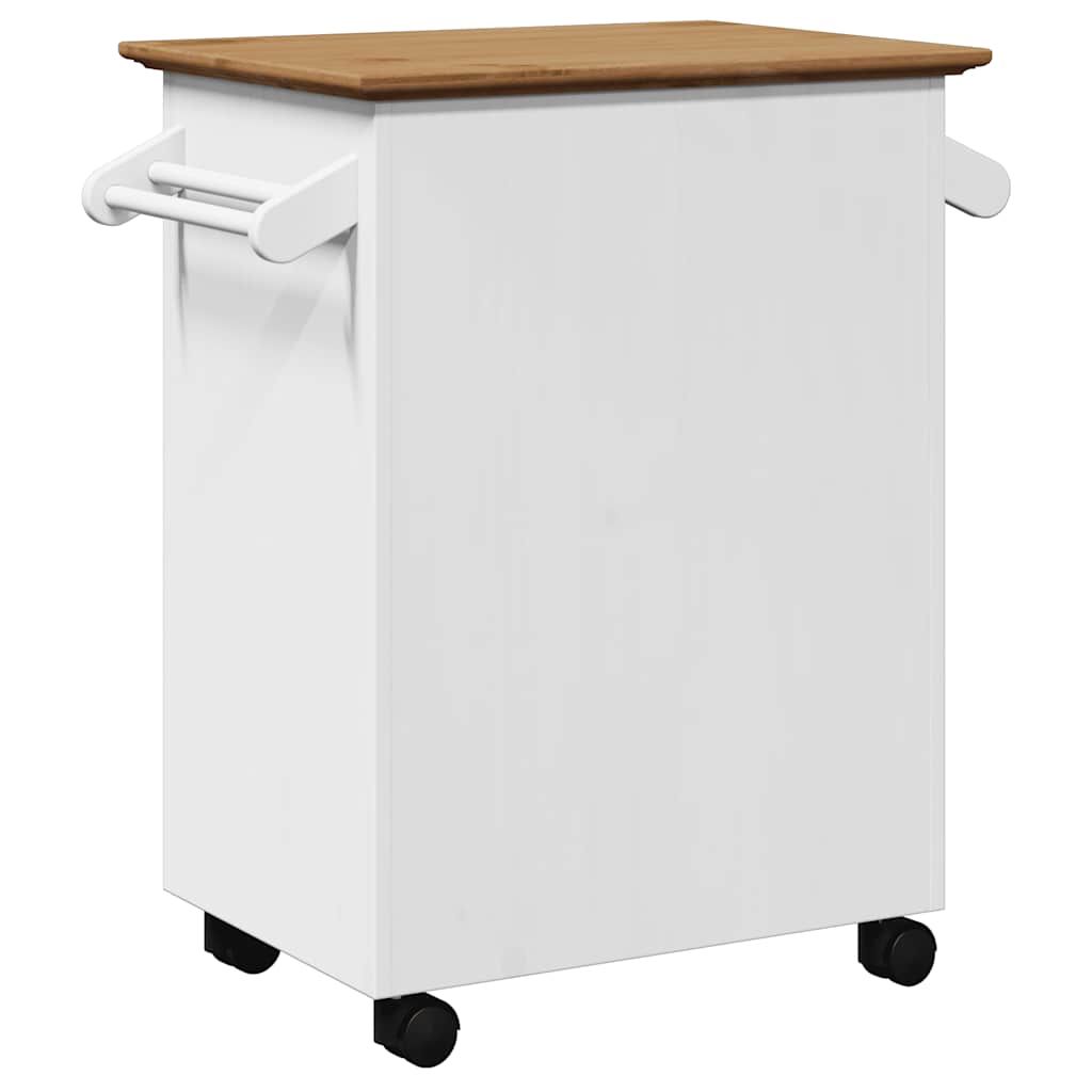 Kitchen Trolley BODO White and Brown 72x45x80 cm