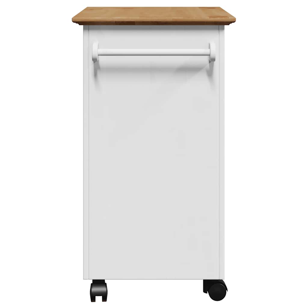 Kitchen Trolley BODO White and Brown 67.5x45x80 cm