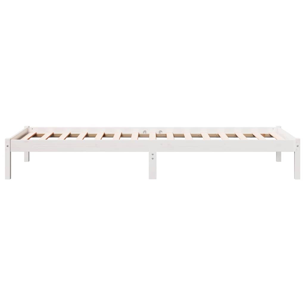 Extra Long Bed Frame without Mattress White 100x210 cm Solid Wood Pine