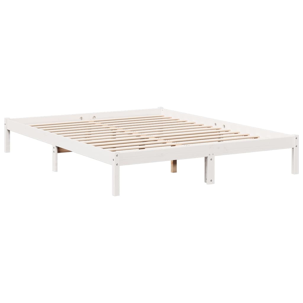 Extra Long Bed Frame without Mattress White 140x210 cm Solid Wood Pine