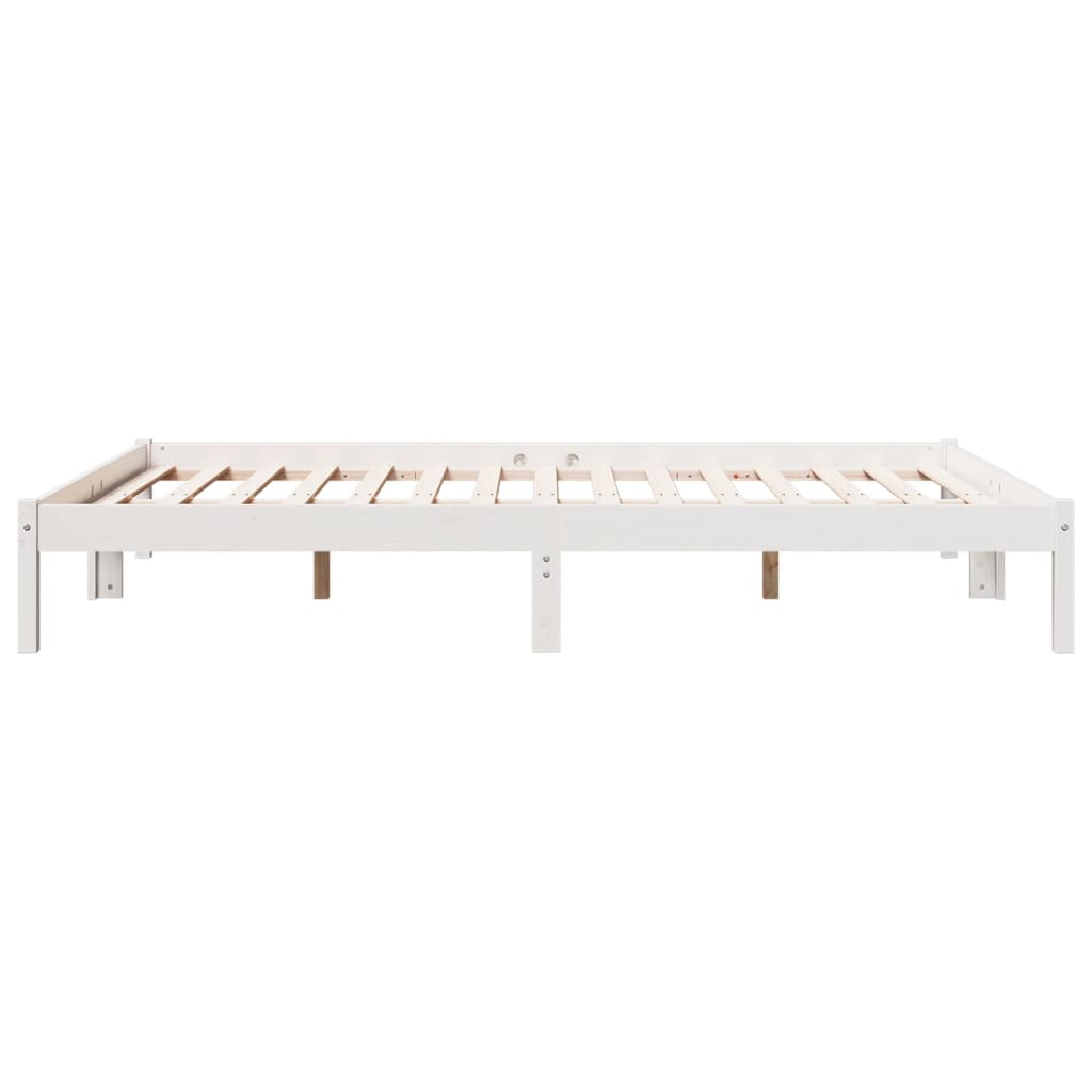 Extra Long Bed Frame without Mattress White 140x210 cm Solid Wood Pine