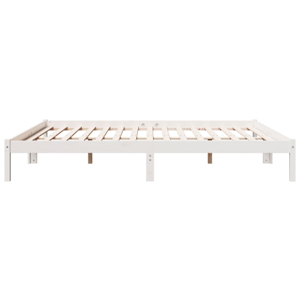 Extra Long Bed Frame without Mattress White 180x210 cm Solid Wood Pine