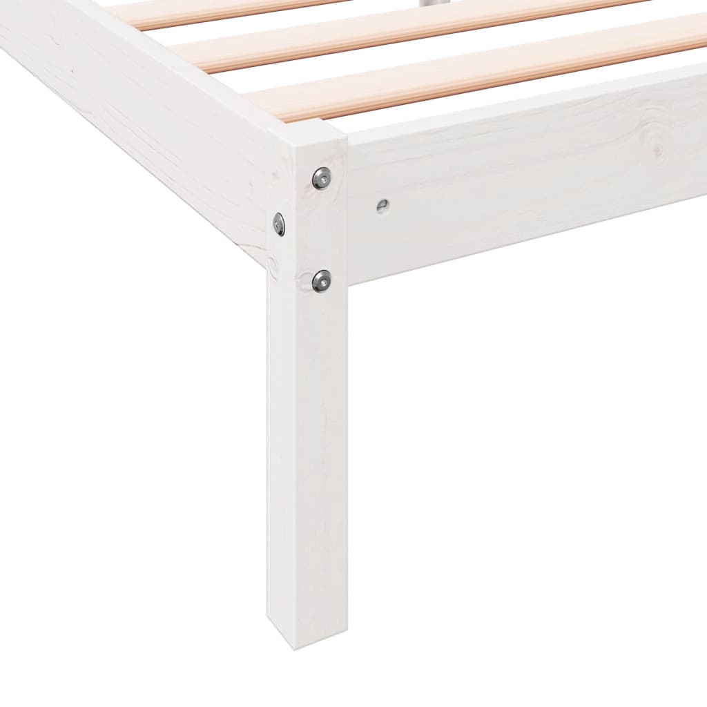 Extra Long Bed Frame without Mattress White 180x210 cm Solid Wood Pine