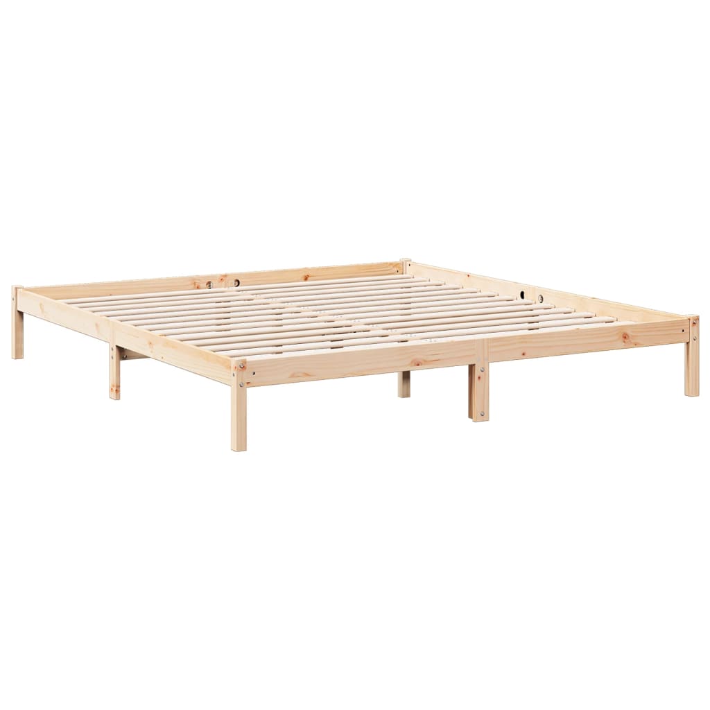 Extra Long Bed Frame without Mattress 200x210 cm Solid Wood Pine