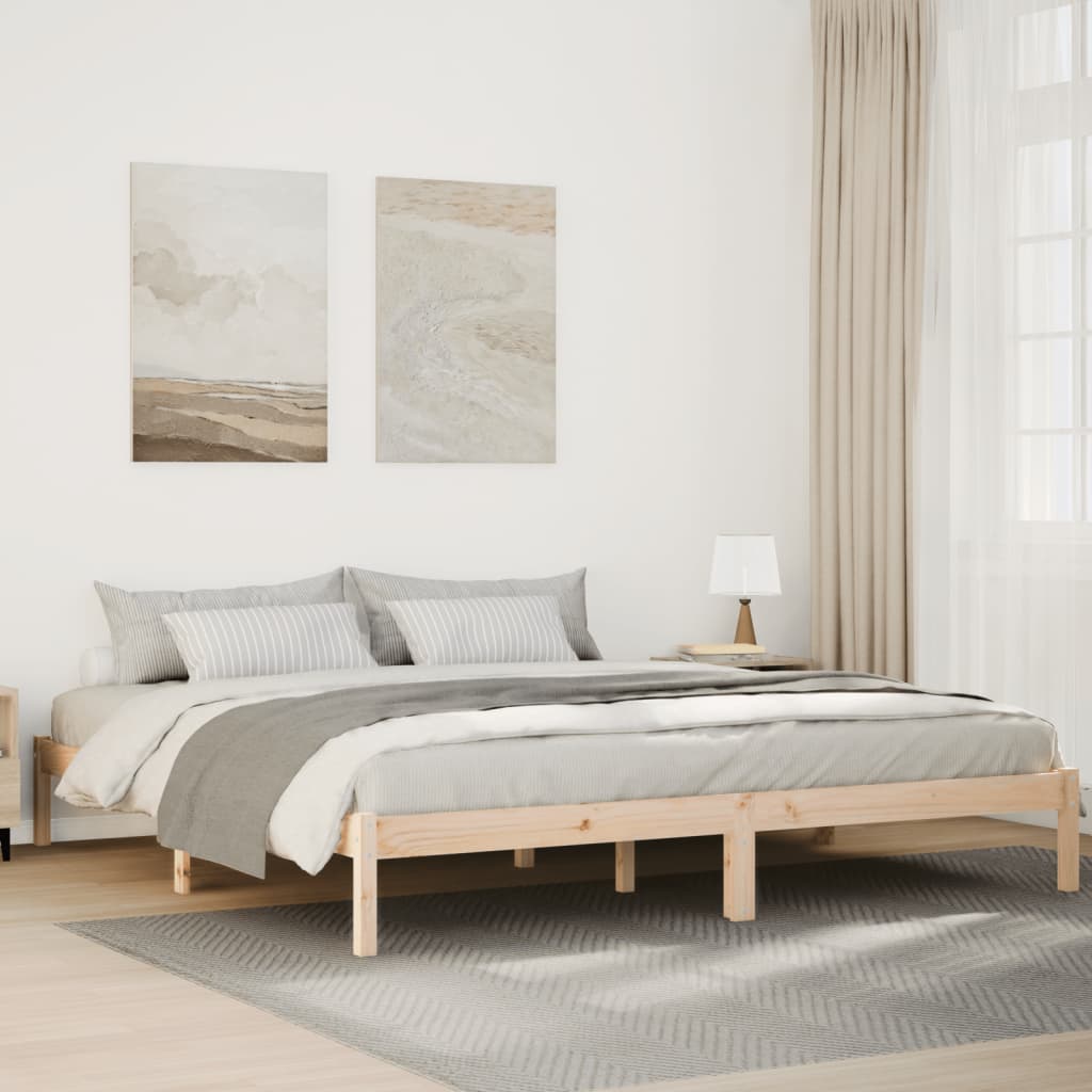 Extra Long Bed Frame without Mattress 200x210 cm Solid Wood Pine