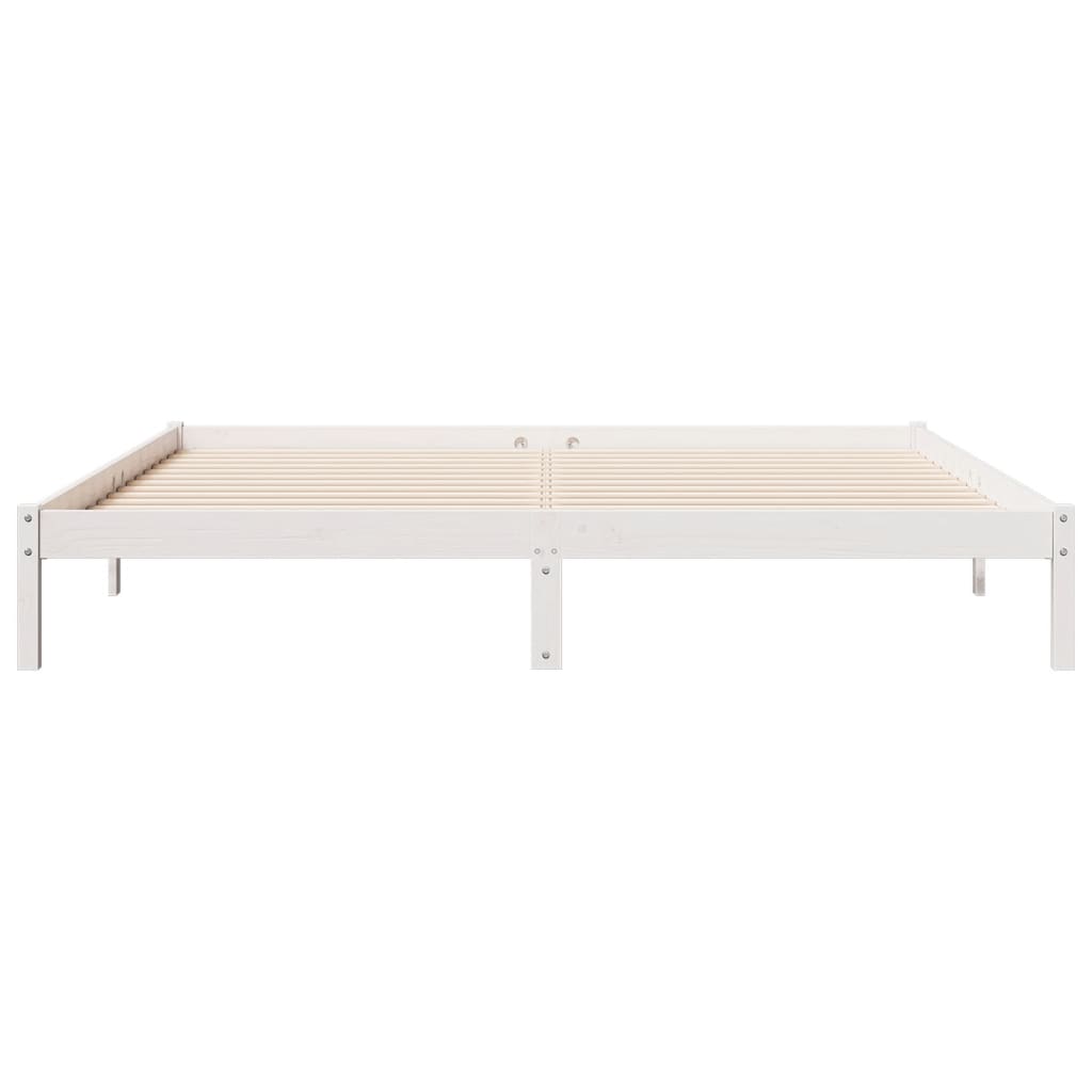 Extra Long Bed Frame without Mattress White 200x210 cm Solid Wood Pine