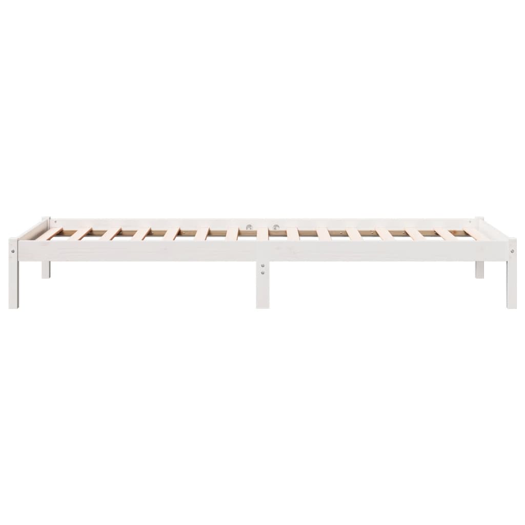 Extra Long Bed Frame without Mattress White 100x220 cm Solid Wood Pine
