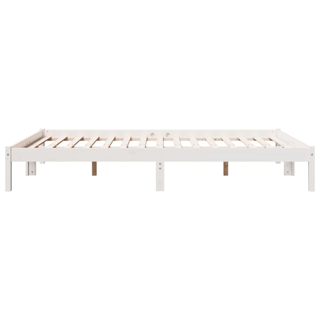 Extra Long Bed Frame without Mattress White 160x220 cm Solid Wood Pine