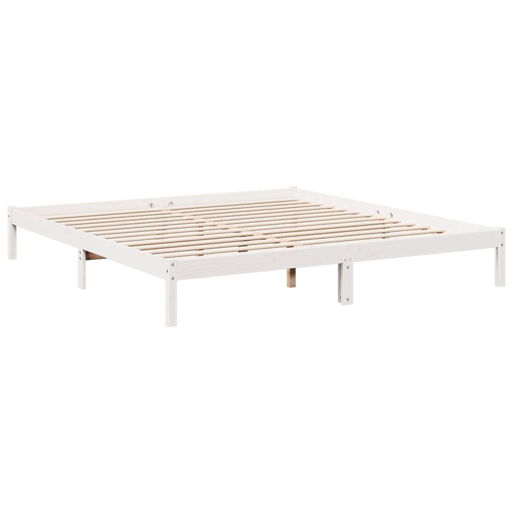 Extra Long Bed Frame without Mattress White 180x220 cm Solid Wood Pine