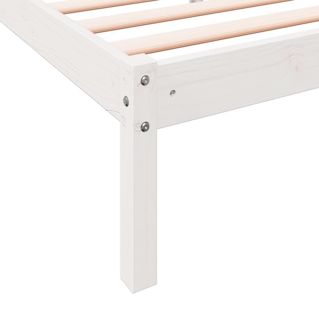 Extra Long Bed Frame without Mattress White 180x220 cm Solid Wood Pine