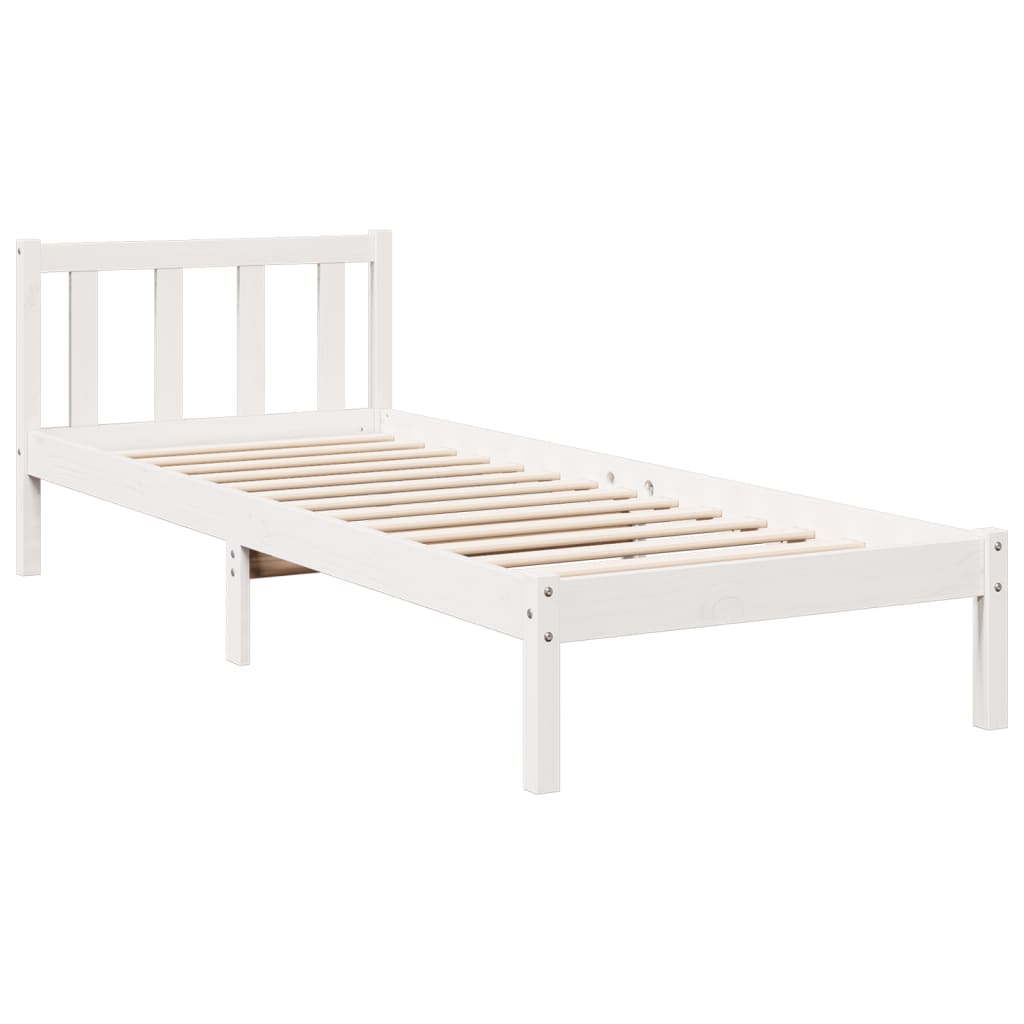 Extra Long Bed Frame without Mattress White 80x210 cm Solid Wood Pine