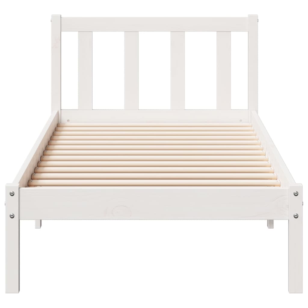 Extra Long Bed Frame without Mattress White 80x210 cm Solid Wood Pine