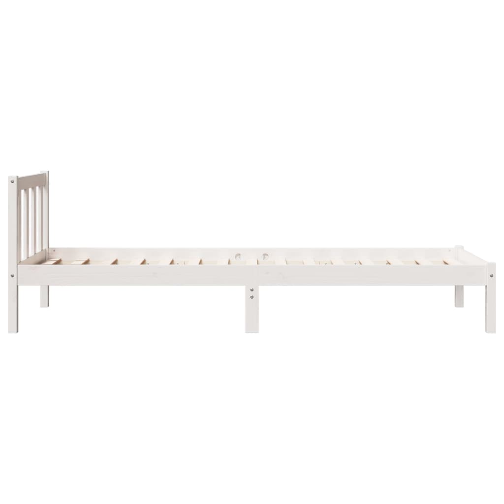 Extra Long Bed Frame without Mattress White 80x210 cm Solid Wood Pine