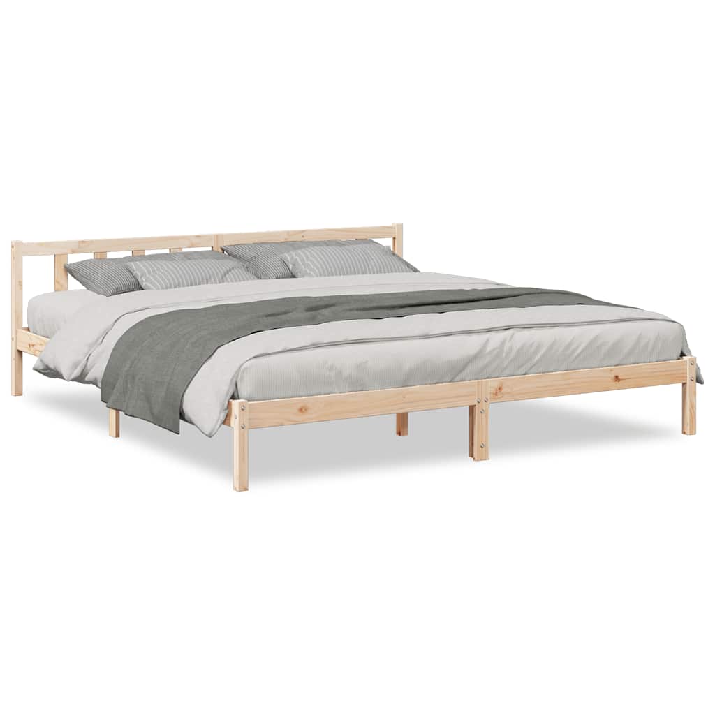 Extra Long Bed Frame without Mattress 200x210 cm Solid Wood Pine