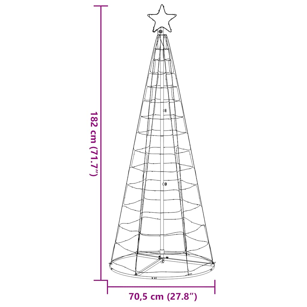 LED Christmas Tree 200 LEDs Colorful 182 cm
