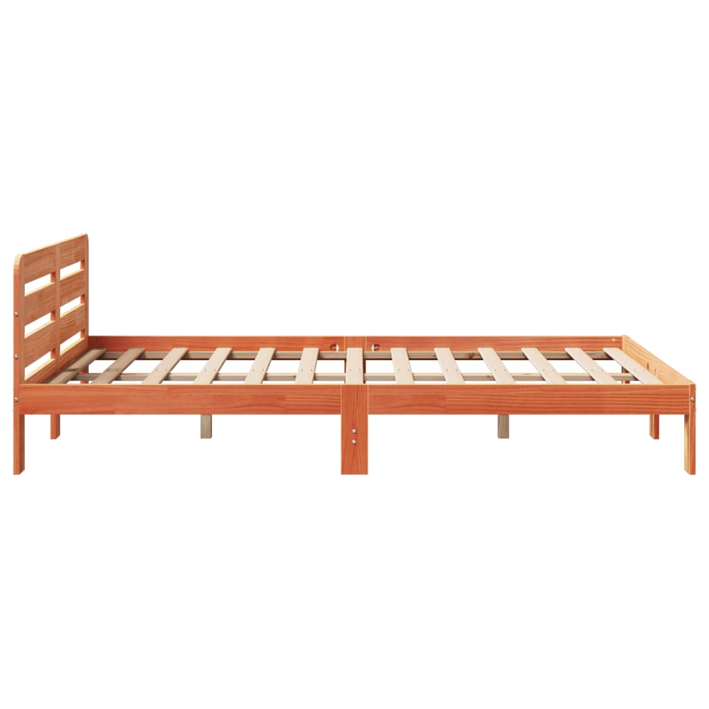 Bed Frame without Mattress Wax Brown 140x200 cm Solid Wood Pine
