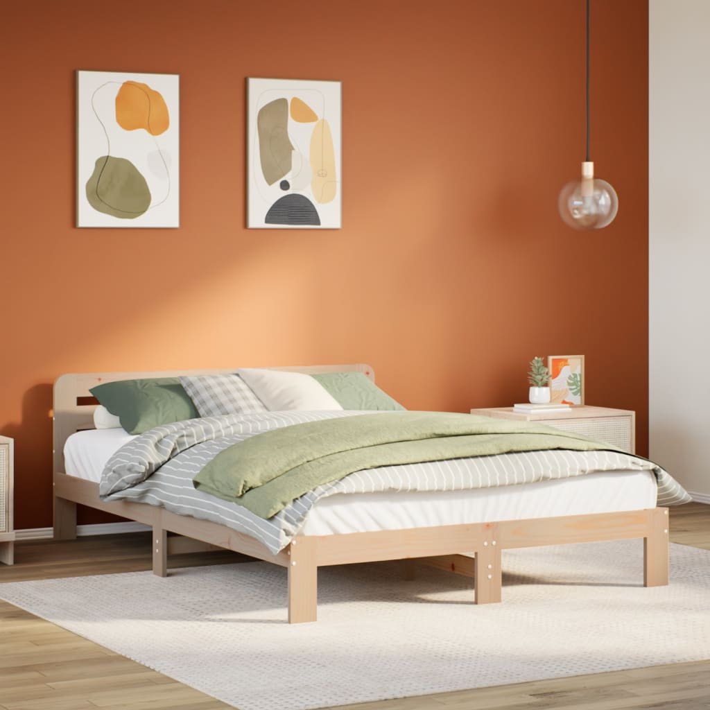 Bed Frame without Mattress 160x200 cm Solid Wood Pine