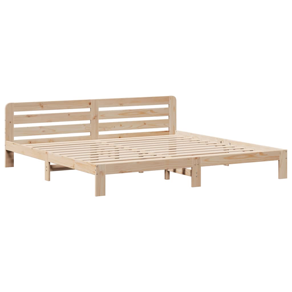 Bed Frame without Mattress 200x200 cm Solid Wood Pine
