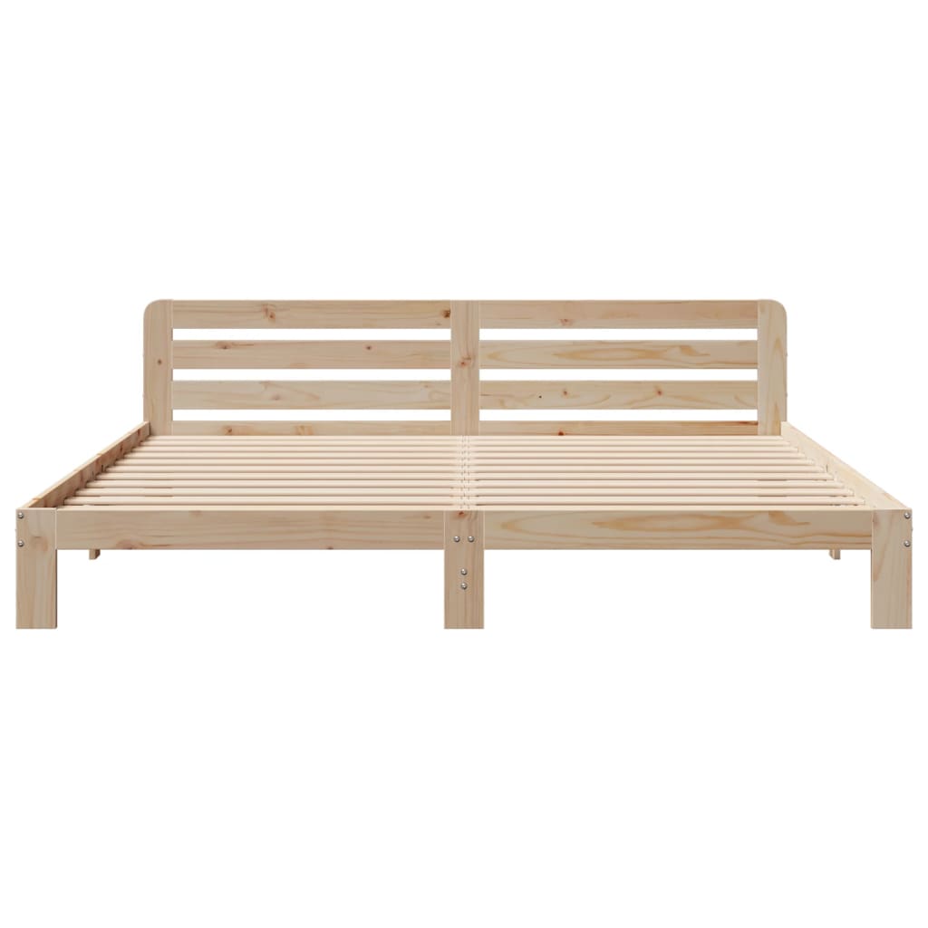 Bed Frame without Mattress 200x200 cm Solid Wood Pine