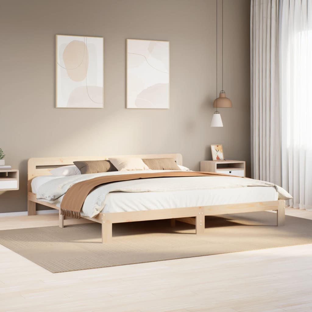 Bed Frame without Mattress 200x200 cm Solid Wood Pine