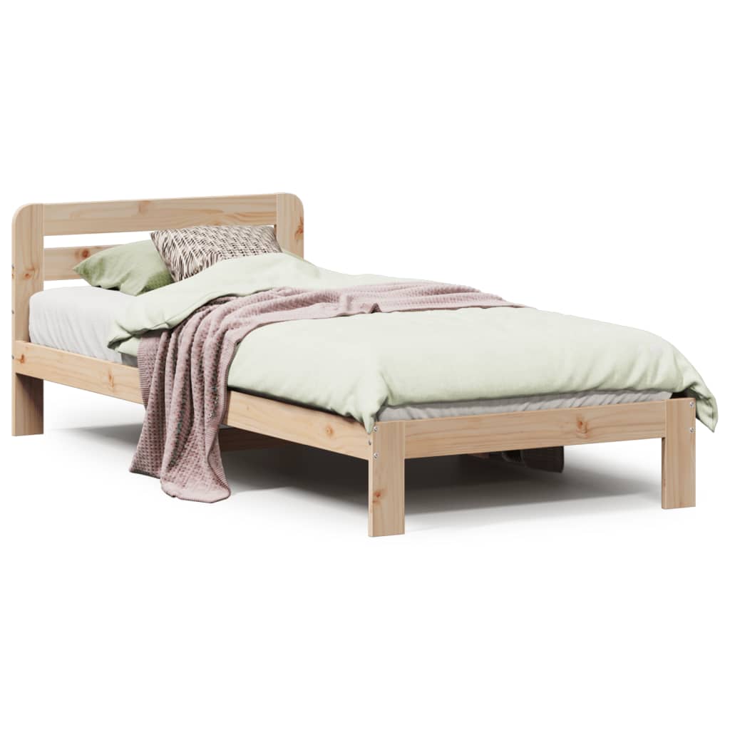 Bed Frame without Mattress 90x190 cm Single Solid Wood Pine