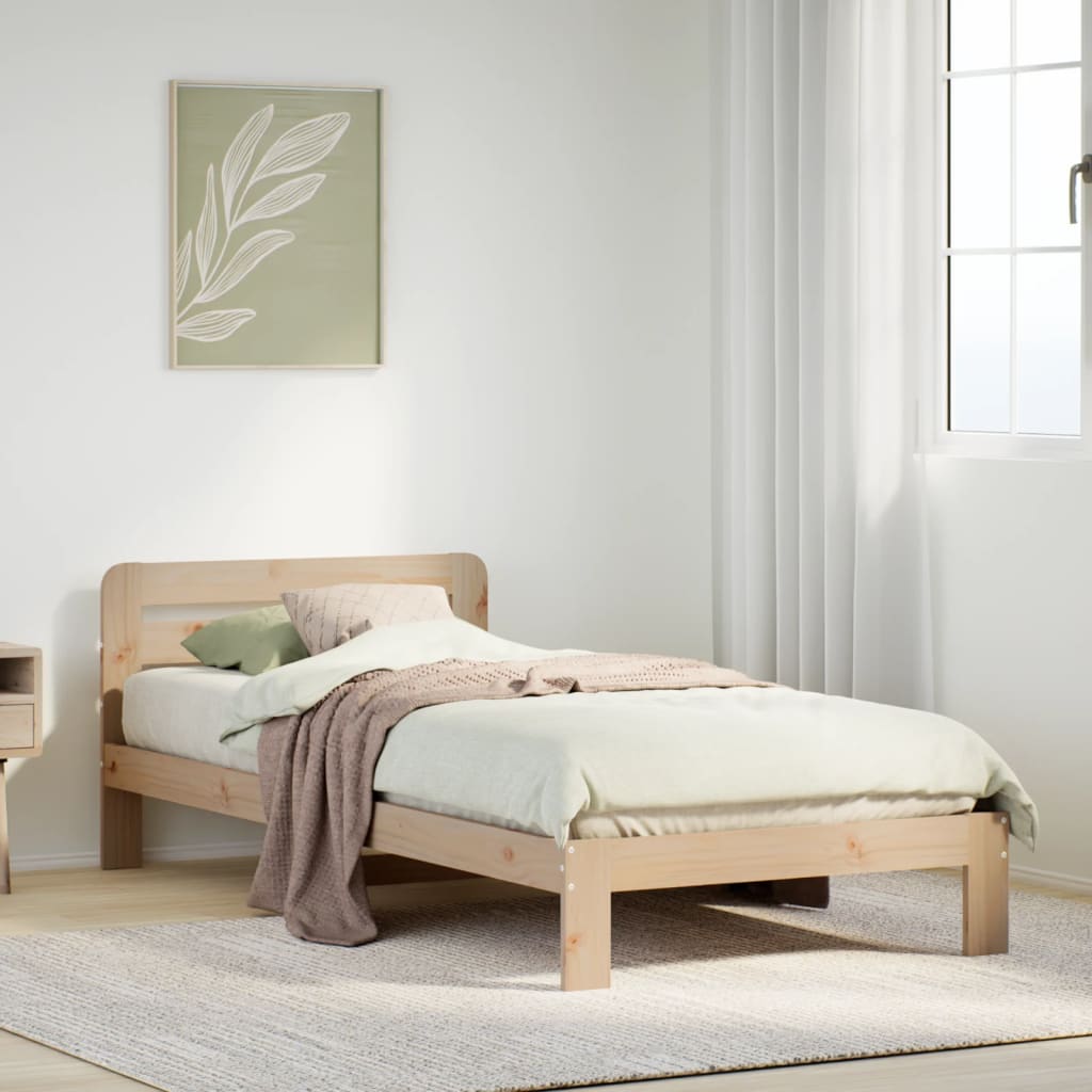 Bed Frame without Mattress 90x190 cm Single Solid Wood Pine