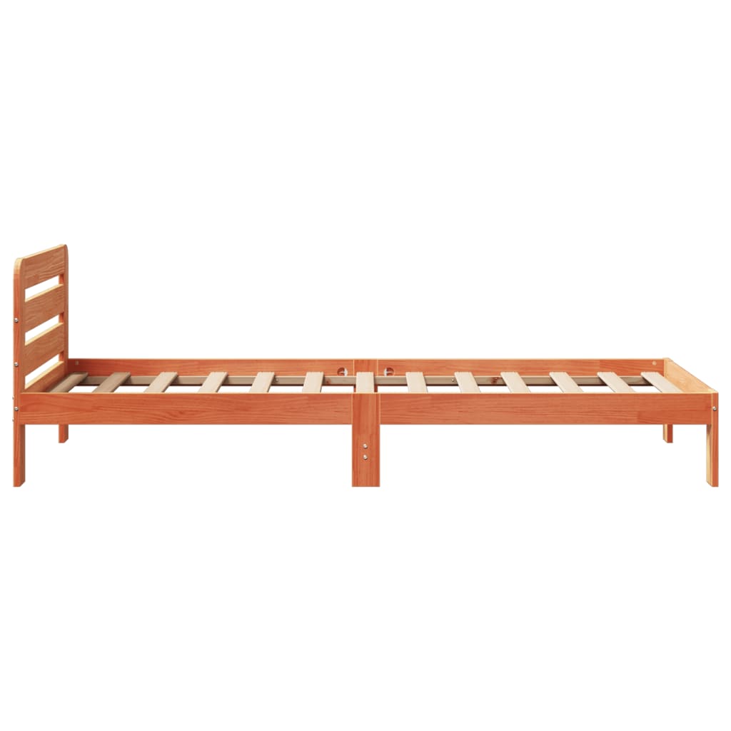 Bed Frame without Mattress Wax Brown 90x190 cm Single Solid Wood Pine