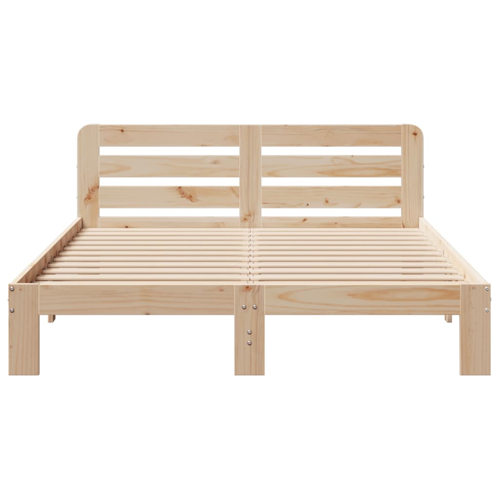Bed Frame without Mattress 135x190 cm Double Solid Wood Pine
