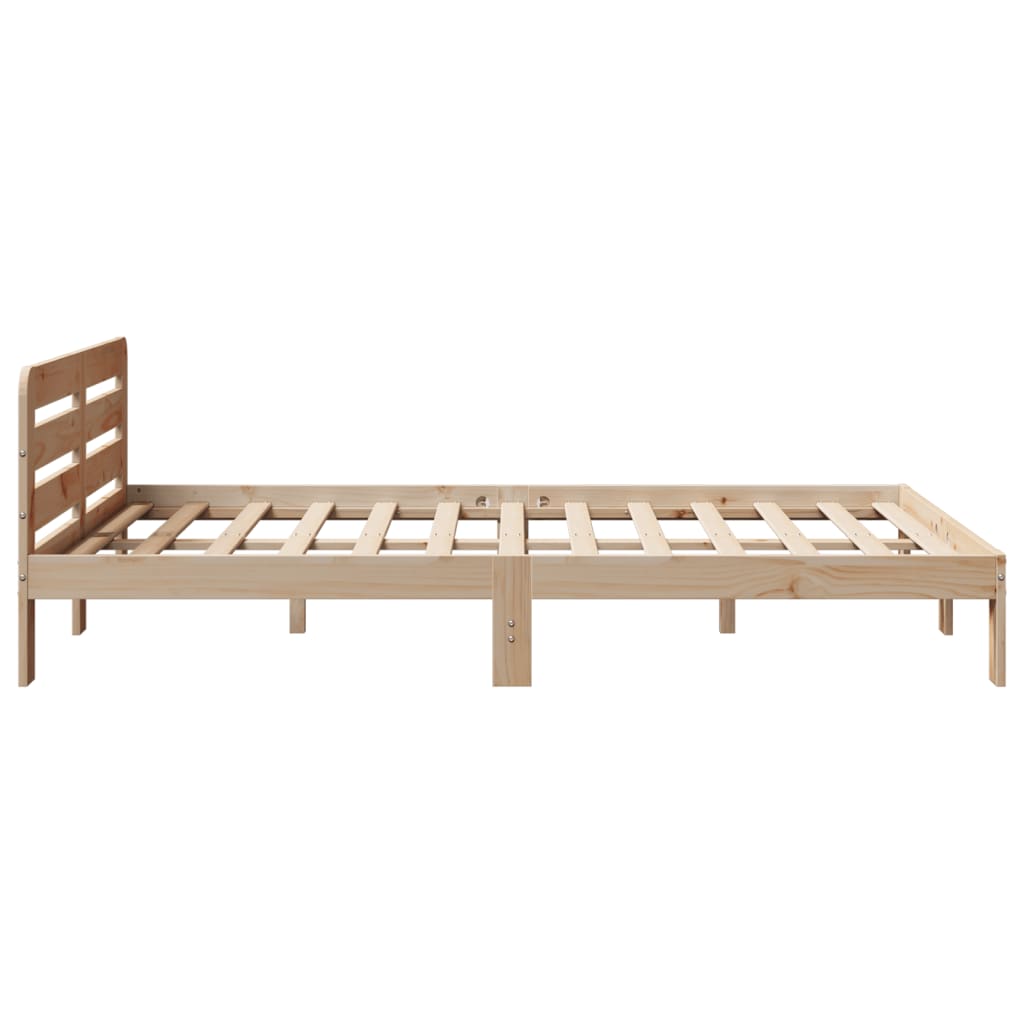 Bed Frame without Mattress 135x190 cm Double Solid Wood Pine