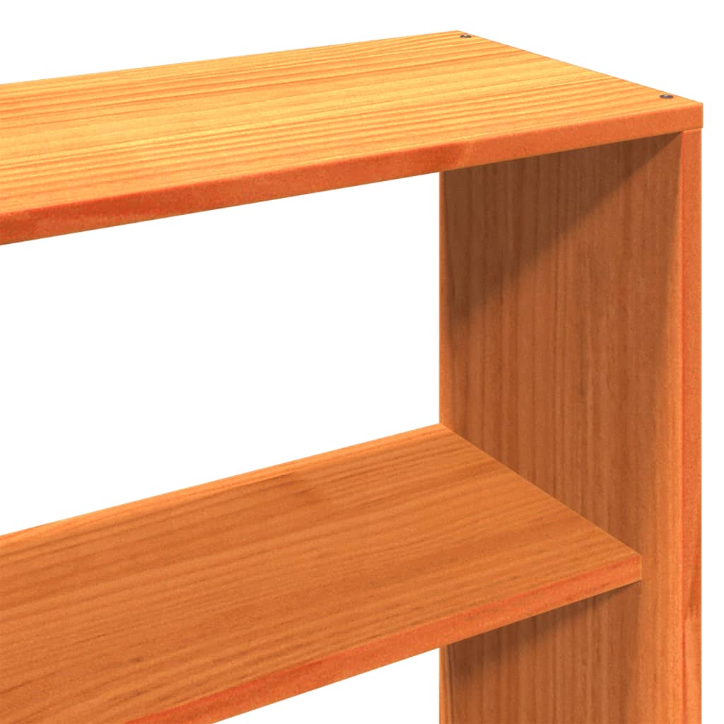 Headboard with Storage Wax Brown 200 cm Solid Wood Pine