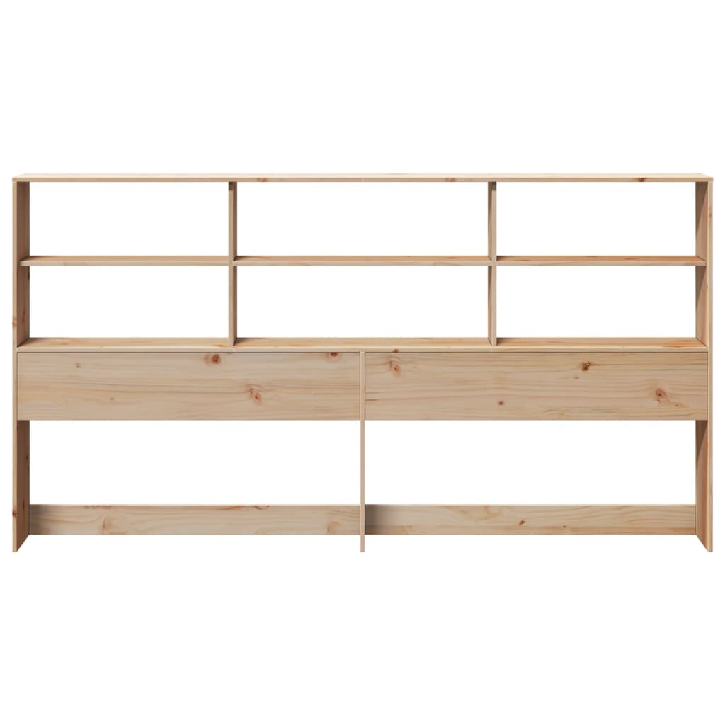 Headboard with Storage 180 cm Solid Wood Pine