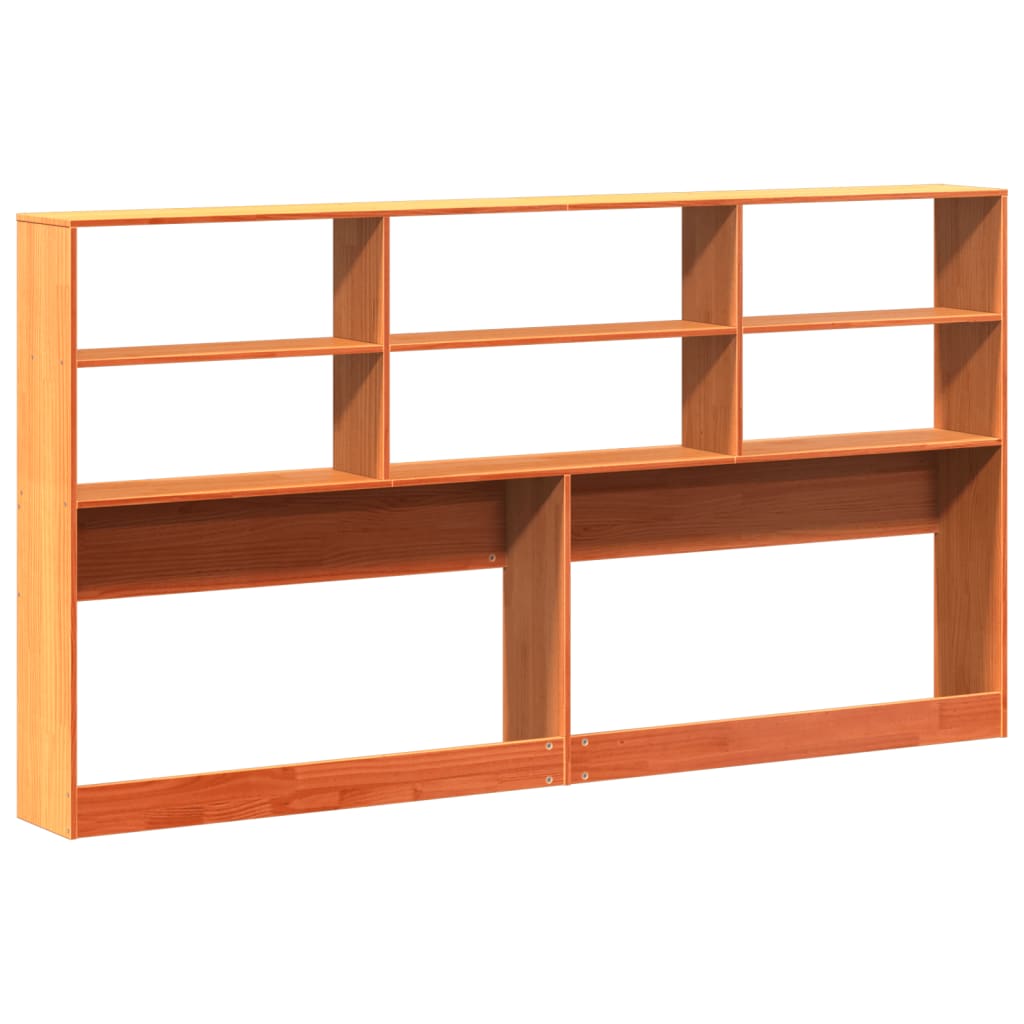 Headboard with Storage Wax Brown 180 cm Solid Wood Pine